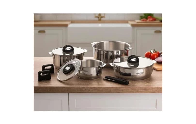 Emsan Steel Click Tencere Seti Açık Gri 3.999tl (6 Ayın En Düşük Fiyatı)