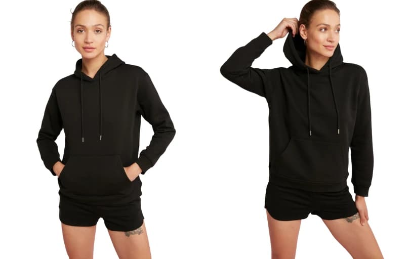 Ethiquet Kadın İçi Polarlı Kapüşonlu Siyah Sweatshirt 149,00₺
