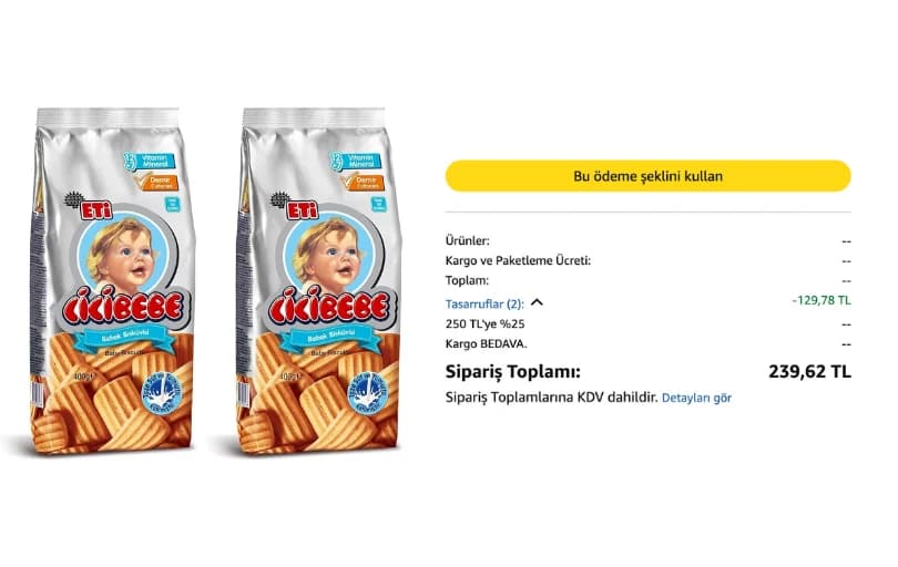 Eti Cicibebe 2'li 106 TL (3 Adet Alımda 79 TL) 📌 39,5 TL/adet
