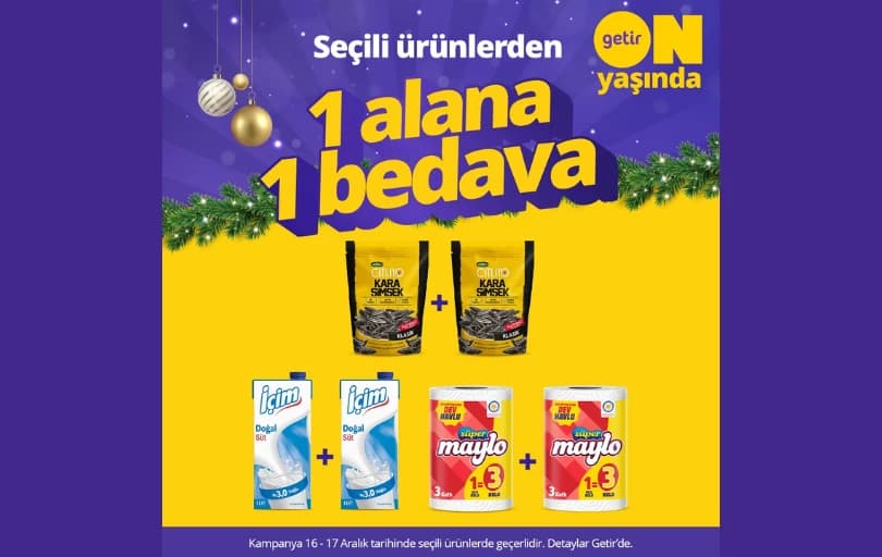Getir 1 Alana 1 Bedava ve İndirim Çarkı Aktif
