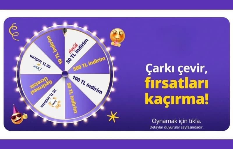 Getir 10. Yıla Özel Çark ile 1000 TL Varan Fırsatlar Sunuyor!