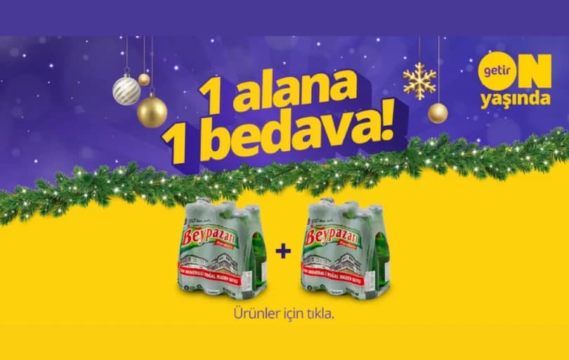 Getir'de Beypazarı Sodası 49,99 TL + 1 Alana 1 Bedava