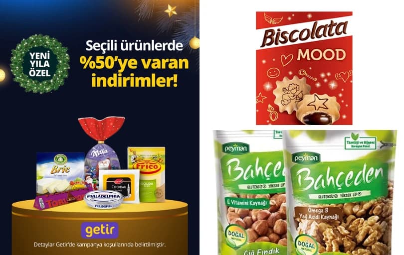 Getir'de Yılbaşı Özel Ürünlerde %50'ye Varan İndirim Fırsatı