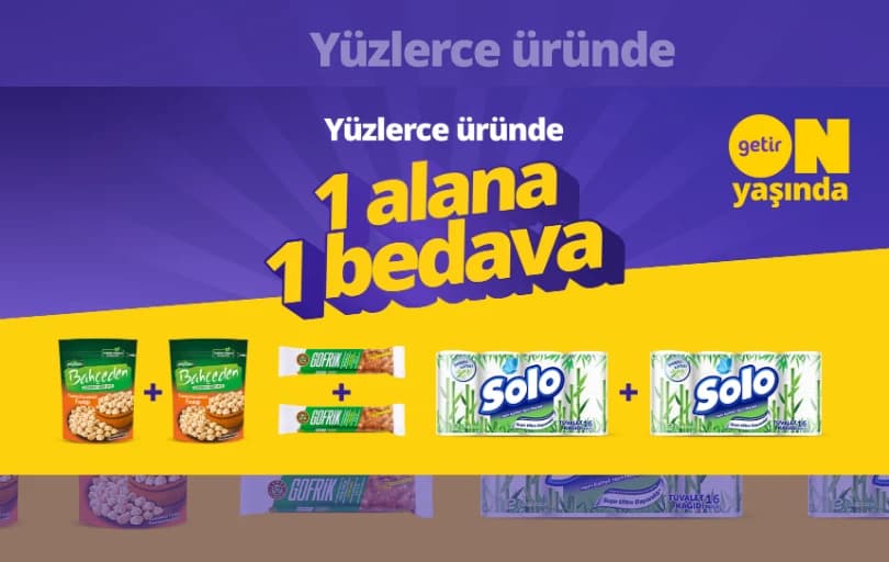 Getir'de Yüzlerce Üründe 1 Alana 1 Bedava
