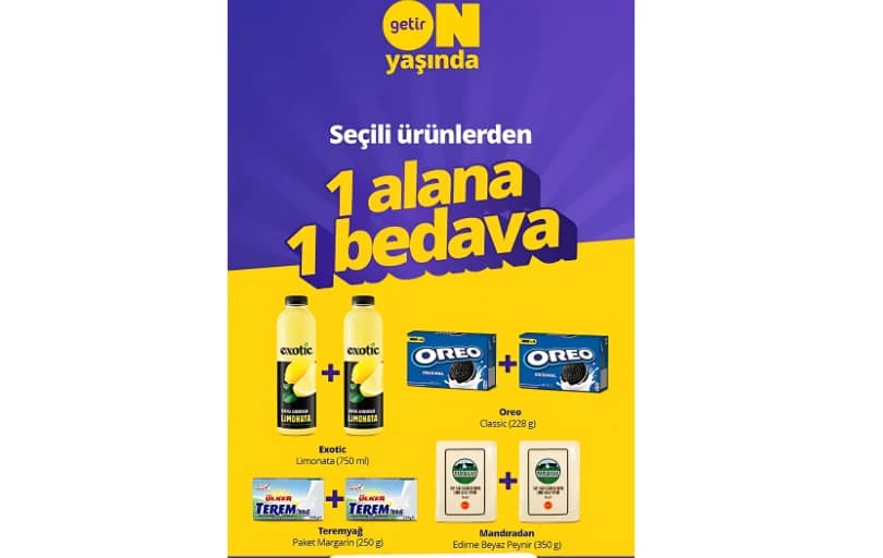 Getir – Seçili Ürünlerde 1 Alana 1 Bedava!