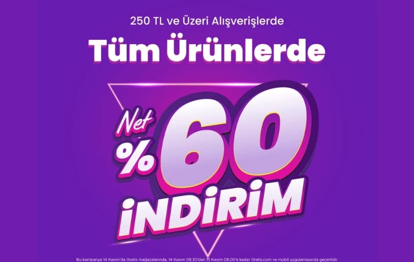 Gratis'te %60 İndirim Başladı (Panda Puanı: 6.8)