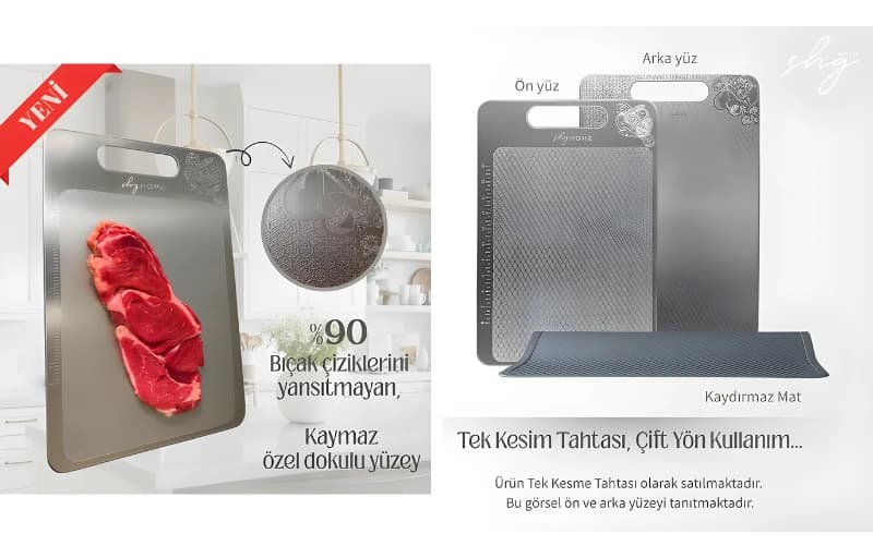 Hijyenik Paslanmaz Çelik Kesme Tahtası 855 TL