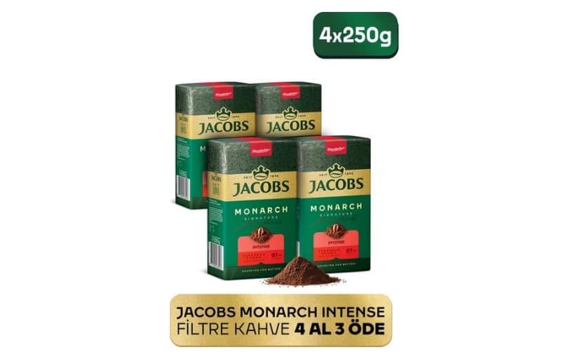 Jacobs Monarch Intense Filtre Kahve 250gr (4 Paket) 617tl