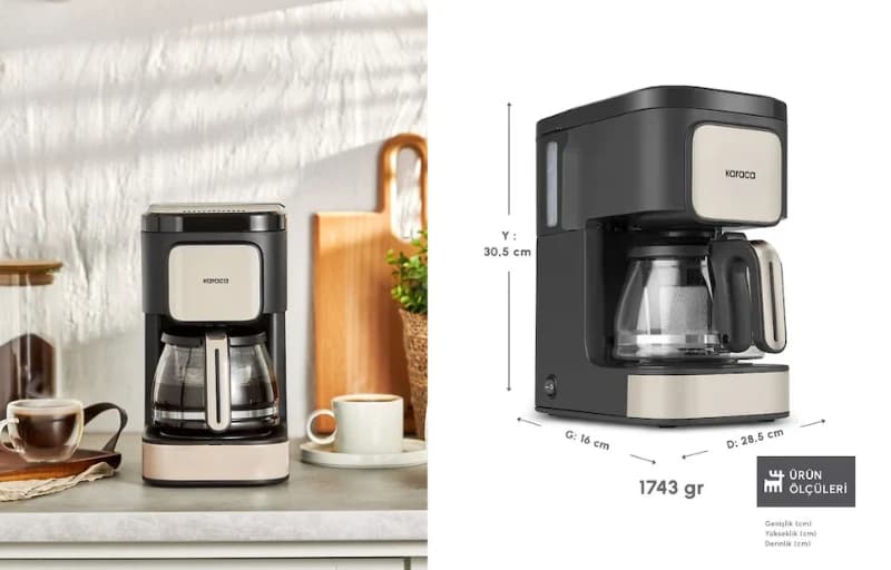 Karaca 2 In 1 Filtre Kahve ve Çay Demleme Makinesi 6 Ayın En Düşük Fiyatı