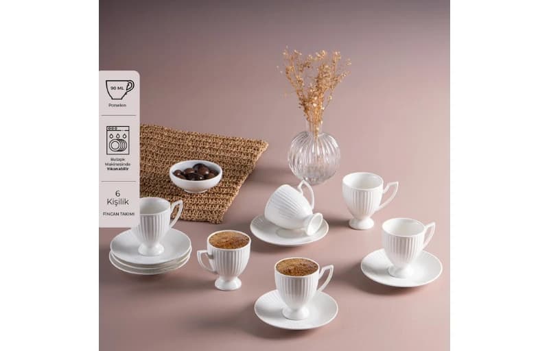 Karaca 6 Kişilik Kahve Fincan Takımı 399 TL
