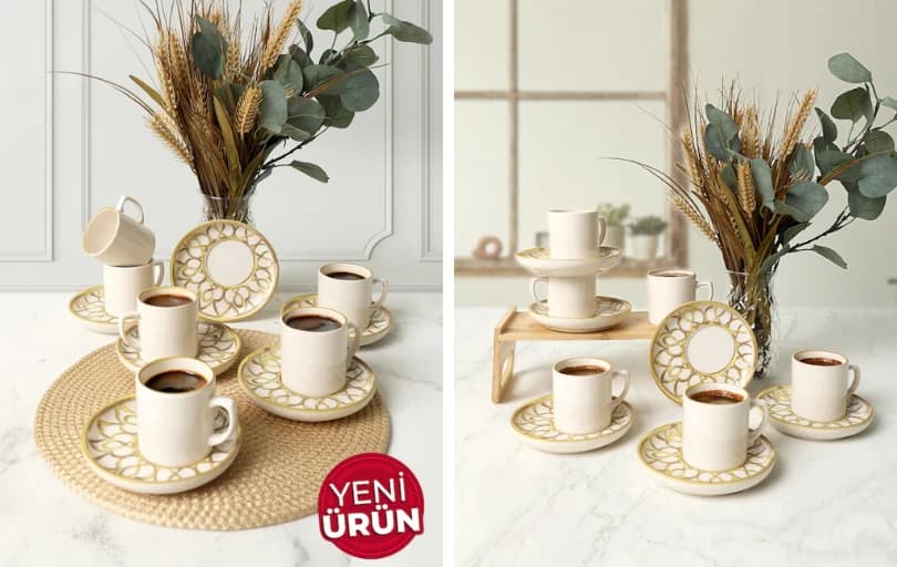 Keramika Kahve Takımı 12 Parça 6 Kişilik Sepette 451₺ (kargo Bedava)