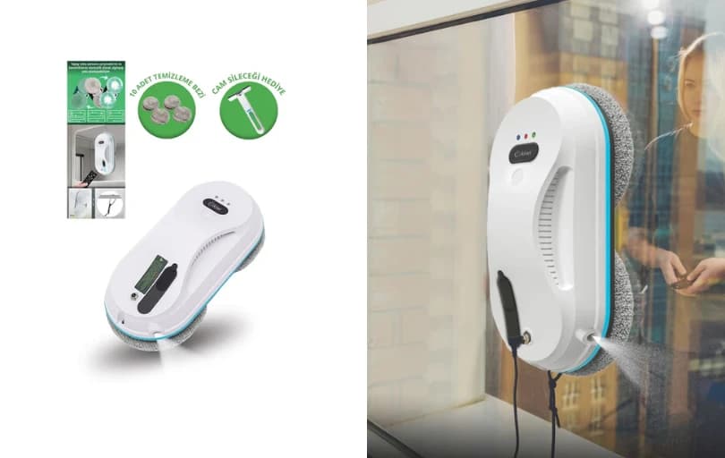 Kiwi KWC-7130 Uzaktan Kumandalı Sıvı Püskürtmeli Cam Silme Robotu 3449 TL