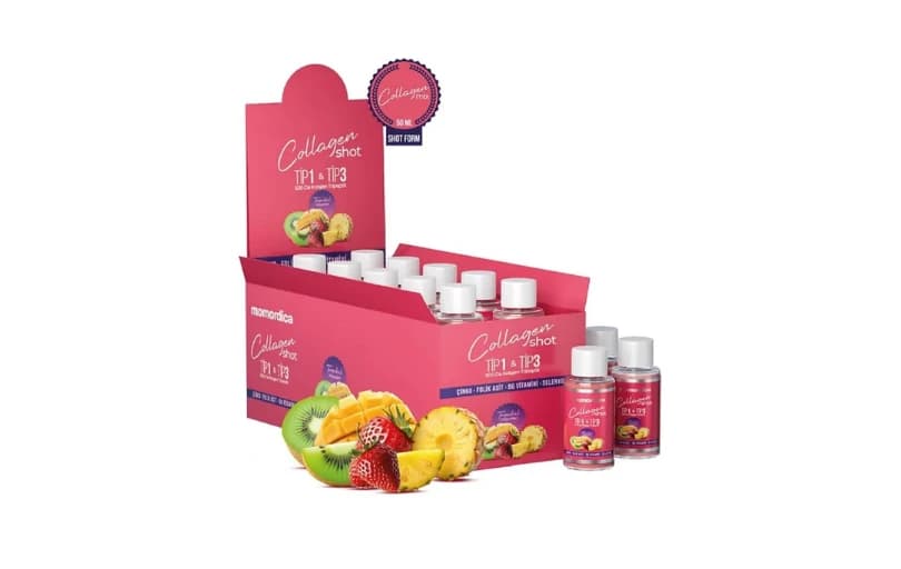 Kolajen Shot (tripeptit 500 Da Tip 1 & Tip 3, Selenyum, Çinko, Folik Asit, B6 Vitamini) - 10 Adet 276tl