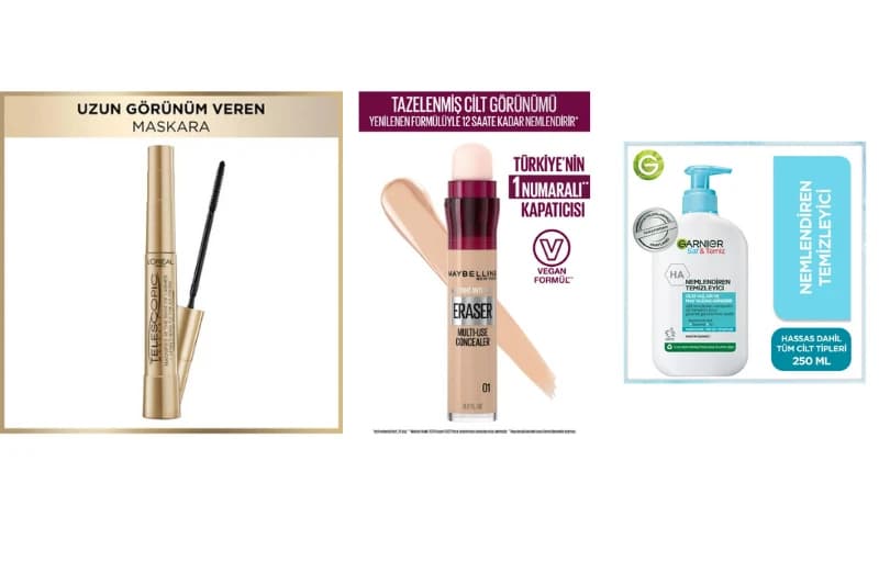 L'oréal, Maybelline, Nyx, Garnier Ürünlerinde 1.200 Tl'ye 200 Tl İndirim