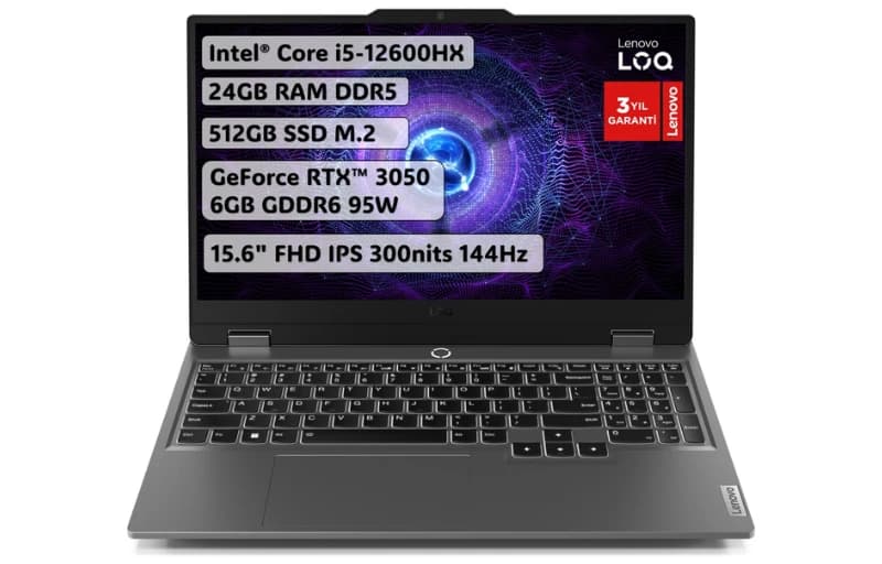 Lenovo LOQ i5 RTX3050 Laptop 24.999 TL!