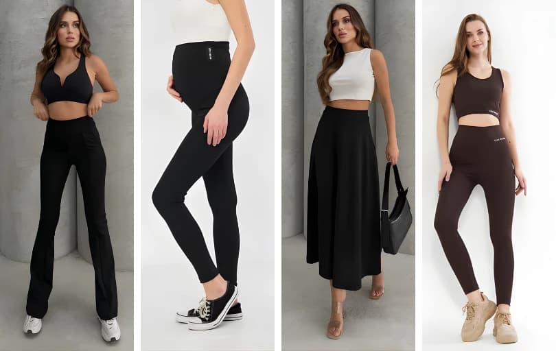 Lesa Wear %50 İndirim! Yüksek Bel Likralı Toparlayıcı Tayt Crop Takım 580 TL
