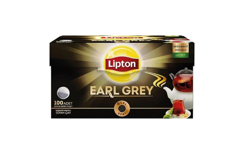 Lipton Earl Grey Demlik Süzen Poşet Bergamot Aramolı Siyah Çay 100'lü Paket 169tl