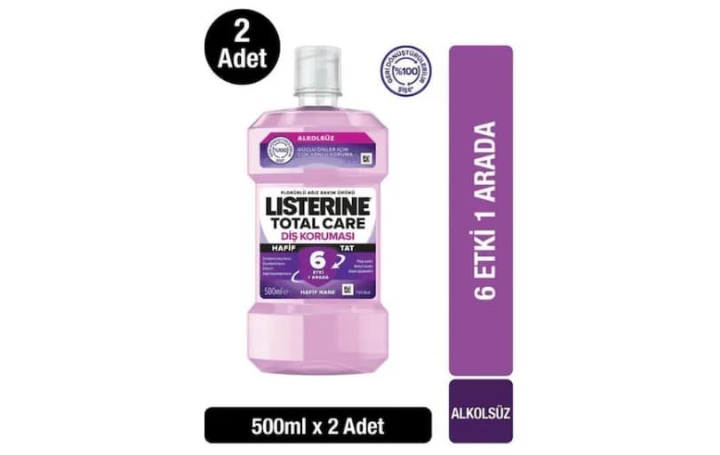 Listerine Total Care Hafif Tat Alkolsüz Ağız Bakım Suyu 500 Ml X2 248tl (6 Ayın En Düşük Fiyatı)