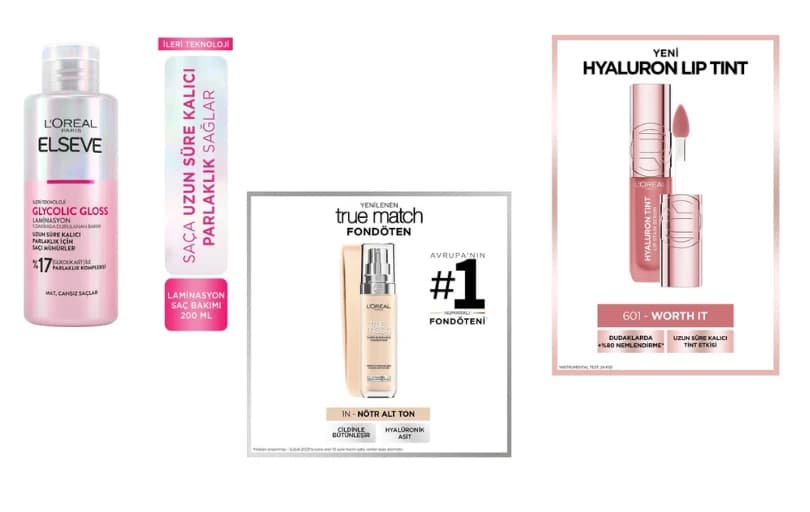 Loreal Ürünlerinde 1000tl'ye 300tl İndirim Fırsatı!