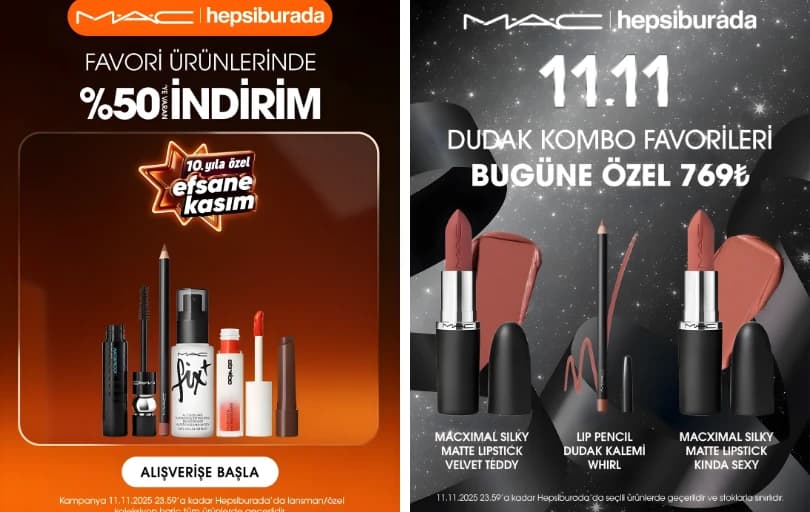 MAC Cosmetics 11.11 Özel %50’ye Varan İndirimler!