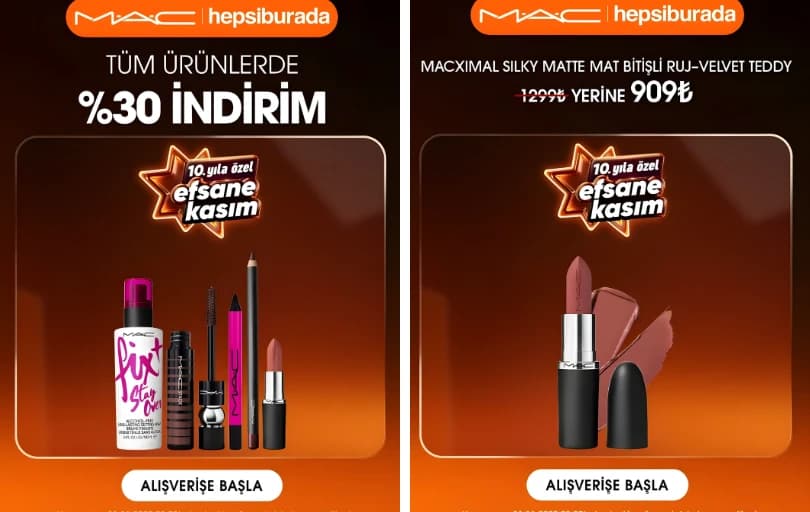 MAC’te Efsane Kasım! Tüm Ürünlerde %30 İndirim Başladı!