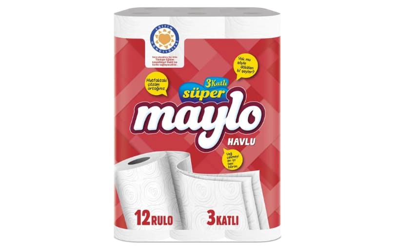 Maylo 3 Katlı 12'Li Kağıt Havlu 143 TL (2 Adet Alımda 115 TL)
