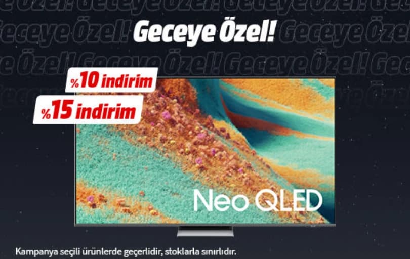 Mediamarkt Geceye Özel Televizyonlarda Sepet İndirimleri (22:00- 07:30 Arası Geçerli)