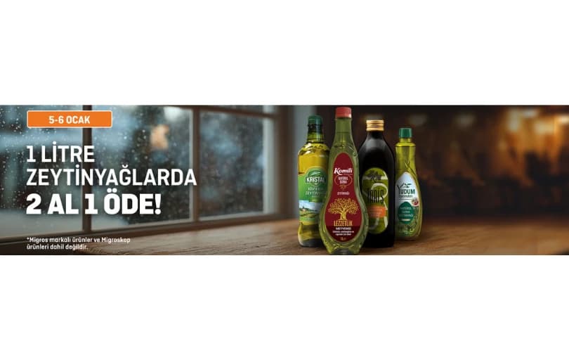 Migros 1lt Zeytinyağlarda 2 Al 1 Öde
