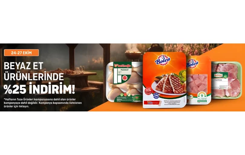 Migros– Beyaz Et Ürünlerinde %25 Sepet İndirim!