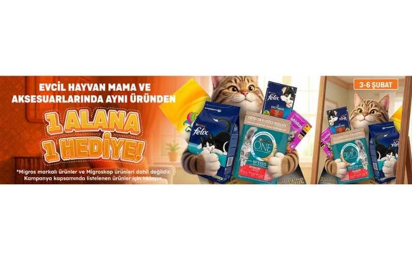 Migros Evcil Hayvan Mama Ve Aksesuar Ürünlerinde 2 Al 1 Öde