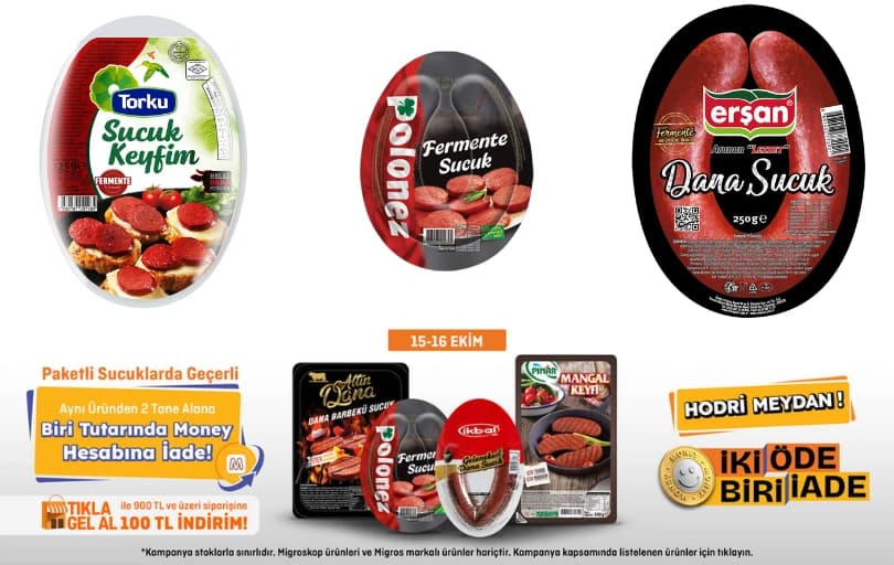Migros Paketli Sucuklarda 2 Al 1 İade Kampanyası Başladı!