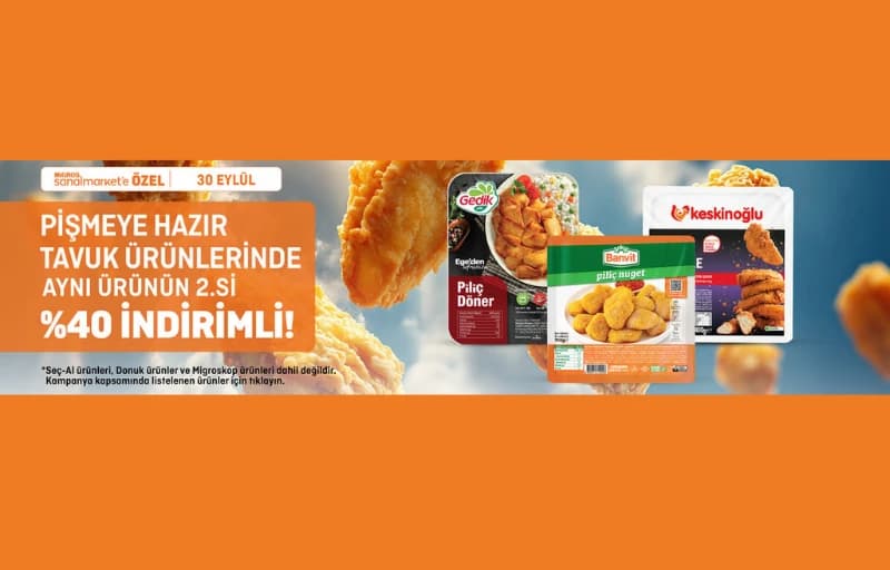 Migros Pişirmeye Hazır Tavuk Ürünlerinde 2. Ürüne %40 İndirim