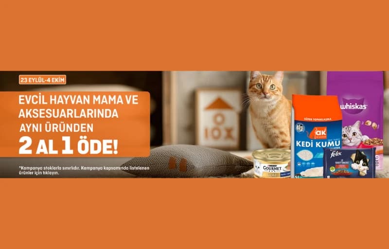 Migros Sanal Market Evcil Hayvan Ürünlerinde 2 Al 1 Öde (Son Gün)!