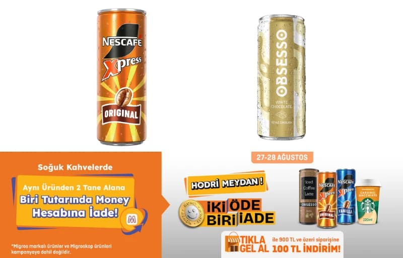 Migros'ta Soğuk Kahvelerde 2 Al 1'i İade
