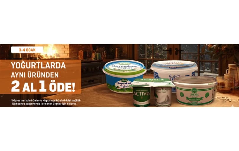 Migros Yoğurtlarda 2 Al 1 Öde