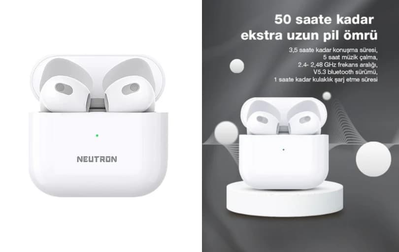 Neutron Bluetooth 5.3 Kulak İçi Kulaklık 429₺ (Kargo Ücretsiz )