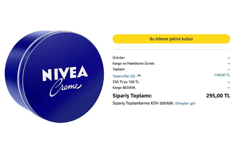Nıvea Creme Nemlendirici Bakım Kremi150 Ml 79 TL (5 Adet Alımda 59 TL)