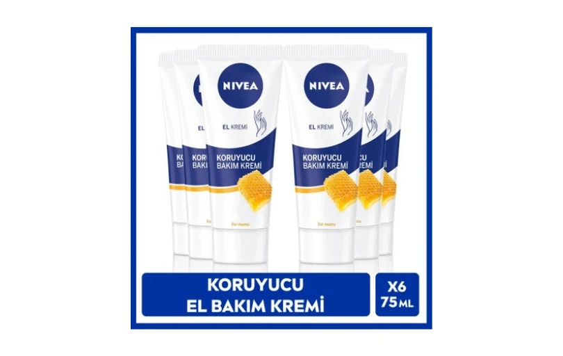 Nivea Koruyucu El Kremi Balmumu İle Koruyucu Etki, Gül Kokulu Formül 75mlx6 Adet 535tl