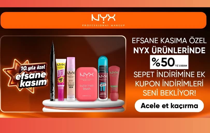NYX'te Black Friday Haftası %50'ye Varan İndirimle Ek 200 TL indirim Kuponu