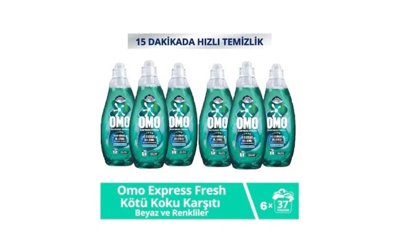Omo Express Beyaz & Renkliler Sıvı Çamaşır Deterjanı 6 X 1480 Ml 1.286tl (6 Ayın En Düşük Fiyatı)