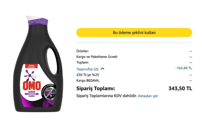 Omo Sıvı Active Cold Power Siyahlar 2470 Ml 229₺ (2 Adet Alımda 171₺)