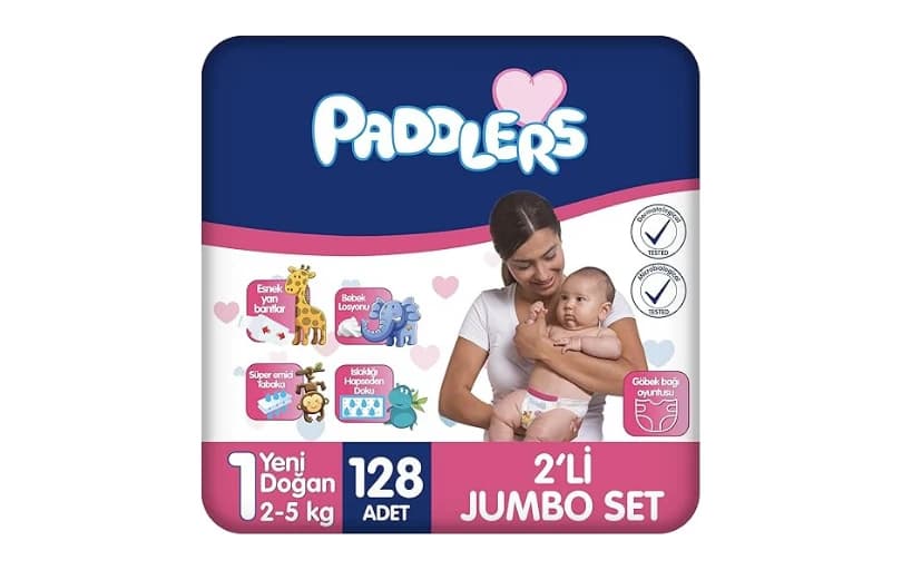 Paddlers Yenidoğan Bebek Bezi 1 Numara (2-5 Kg) 128 Adet 249tl (6 Ayın En Düşük Fiyatı)