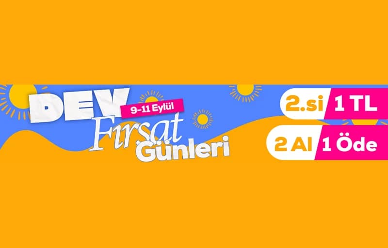 Pazarama Fırsat Günleri Seçili Ürünlerde 2.si 1 TL
