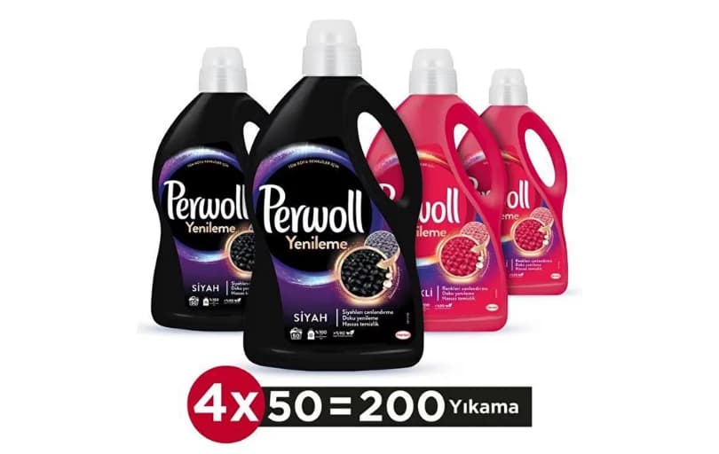 Perwoll Hassas Bakım Sıvı Çamaşır Deterjanı 216 Yıkama Siyah 2 X 2.97 L + Renkli Yenileme 2 X 2.97 L