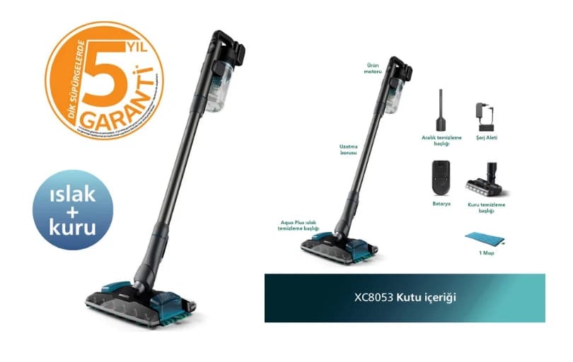Philips 6000 Serisi Kablosuz Dikey Süpürge 12.999 Tl
