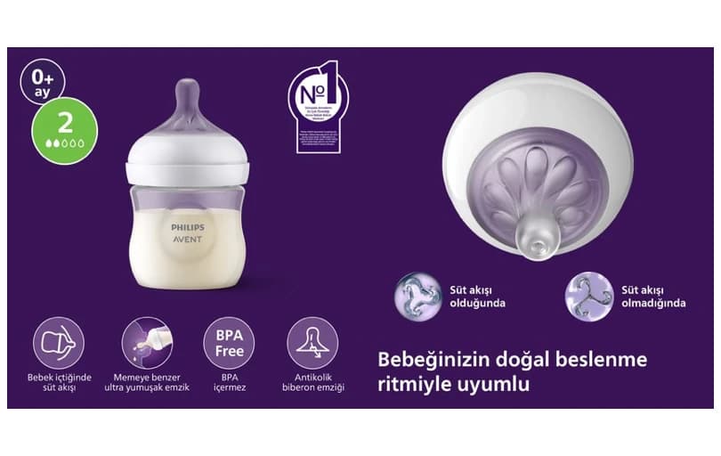 Philips Avent Doğal Tepkili 125 Ml Biberon Kuponla 405,75 TL
