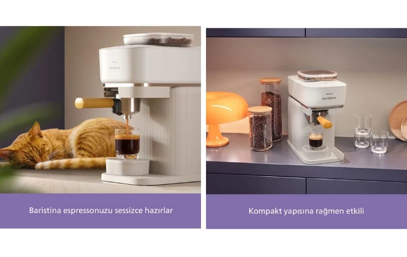 Philips Baristina Espresso Makinesi, 16 Bar Basınç, Manuel Süt Köpürtücü, Çift Kahve Filtresi, Evde Barista Kalitesinde Espresso