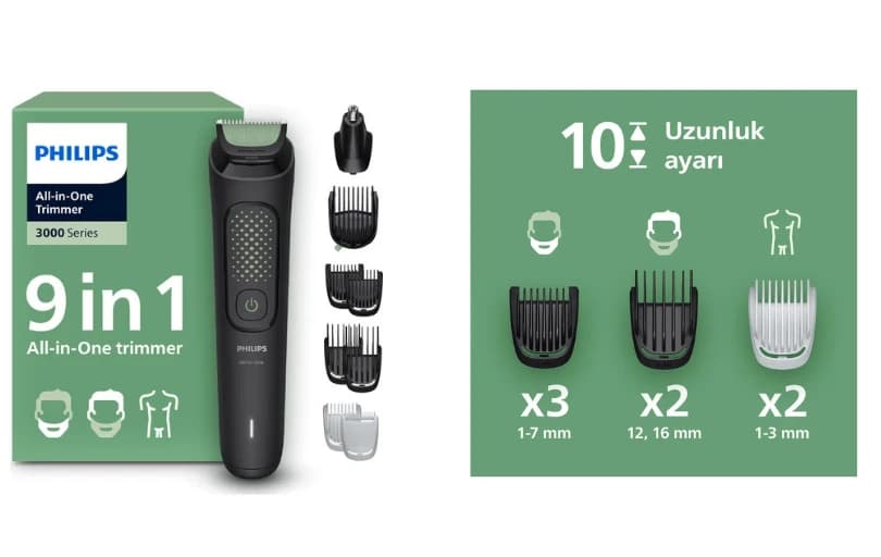 Philips Erkek Bakım Seti 9'u 1 Arada Saç & Sakal Şekillendirici 1.599 Tl