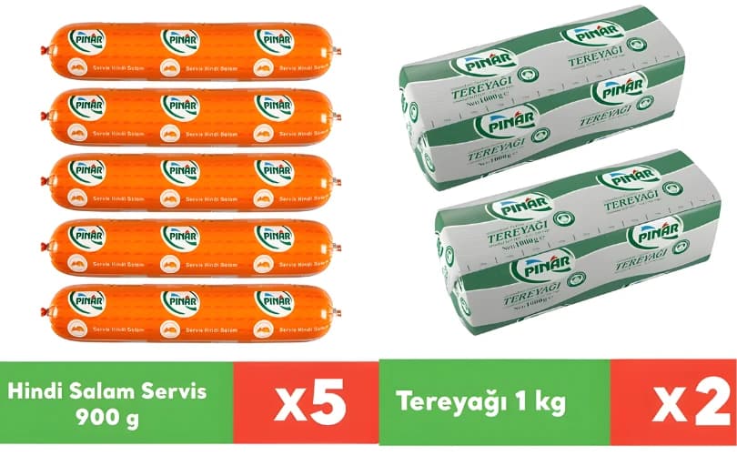 Pınar Ürünlerinde %50 İndirim (Hindi Etli Salam (1000 g x 3 Adet) 829 TL)