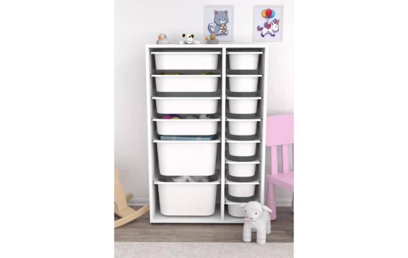 Pratico Çok Amaçlı Beyaz Oyuncak Dolabı 14 Sepetli 1.949tl